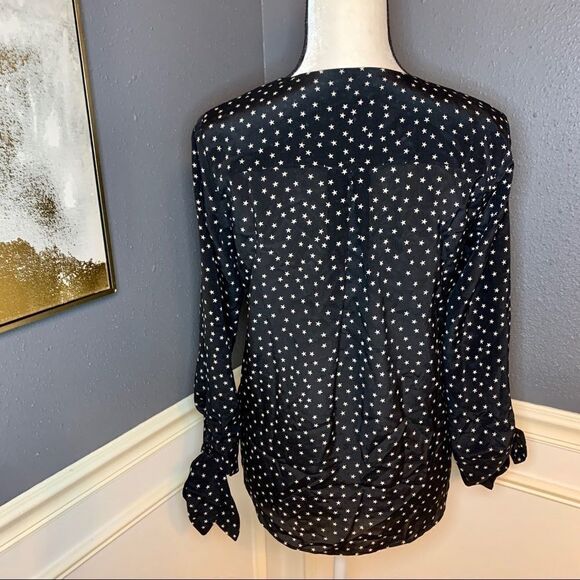 Madewell Silk Star Scatter Tie Sleeve blouse - Picture 10 of 13